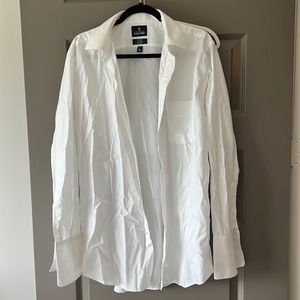 White Dress Shirt Mens Large French Cuff 16.5 Neck 34-35 Sleeve